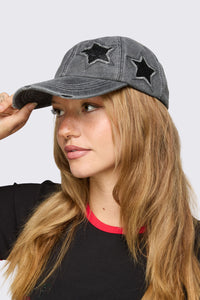 Dangerfield NZ - Star Patch Denim Cap - dark-grey
