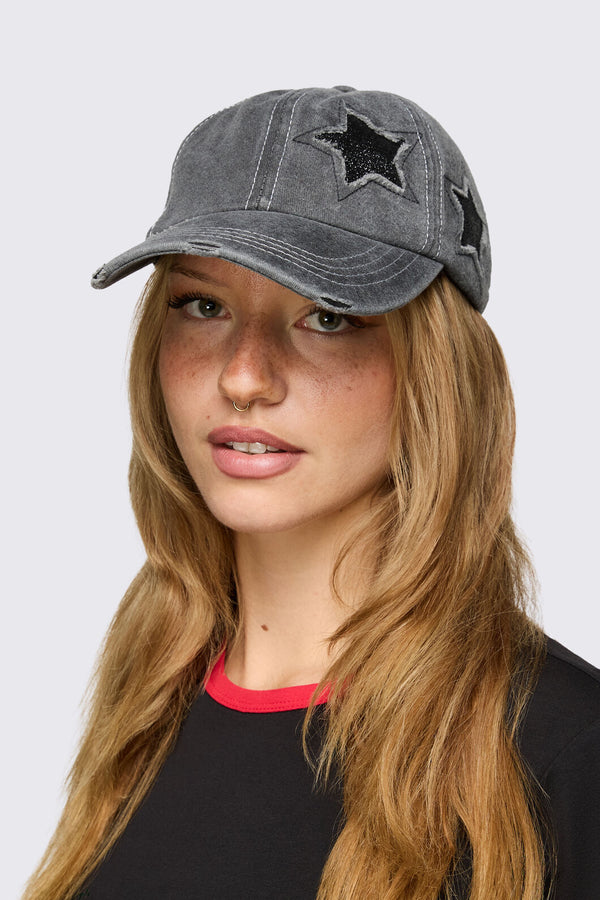 Dangerfield NZ - Star Patch Denim Cap - dark-grey