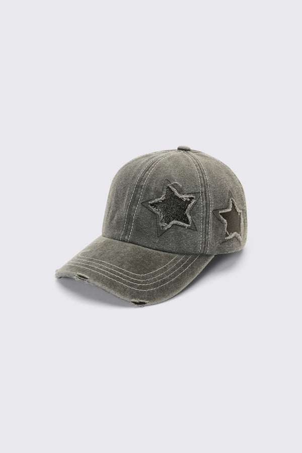 Dangerfield NZ - Star Patch Denim Cap - dark-grey