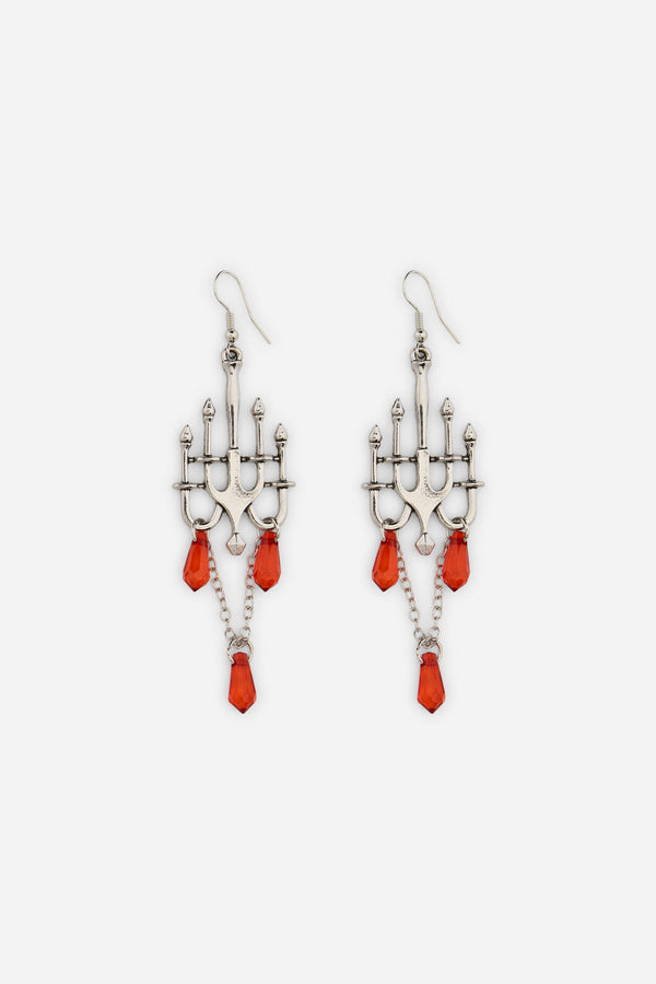 Dangerfield NZ - Candelabra Goth Earrings - silver