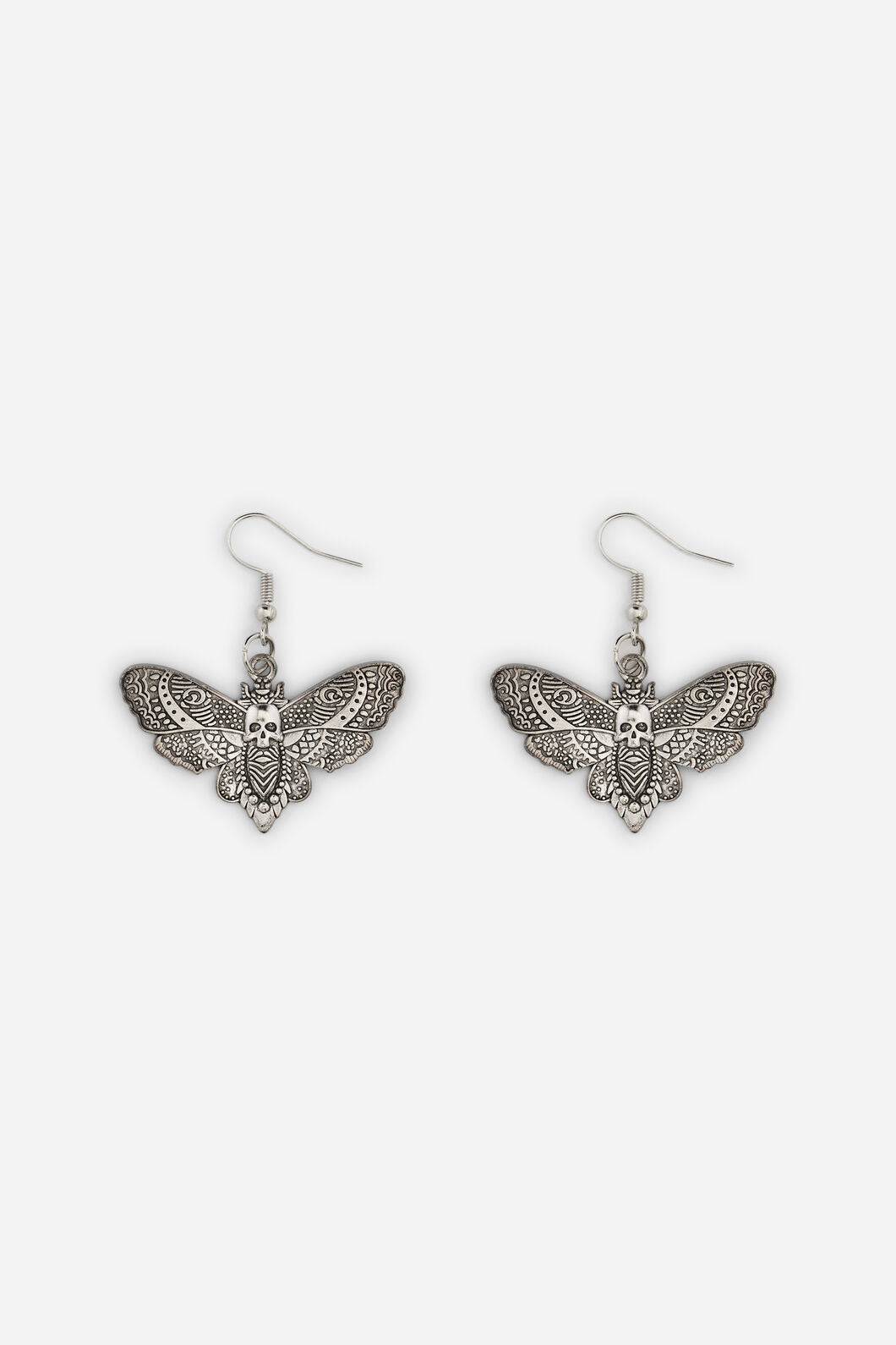 Dangerfield NZ - Skull Moth Earrings - silver