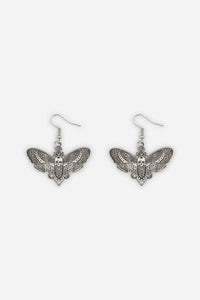 Dangerfield NZ - Skull Moth Earrings - silver