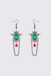 Dangerfield NZ - Gothic Bat Drop Earrings - multi