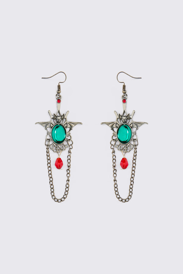 Dangerfield NZ - Gothic Bat Drop Earrings - multi