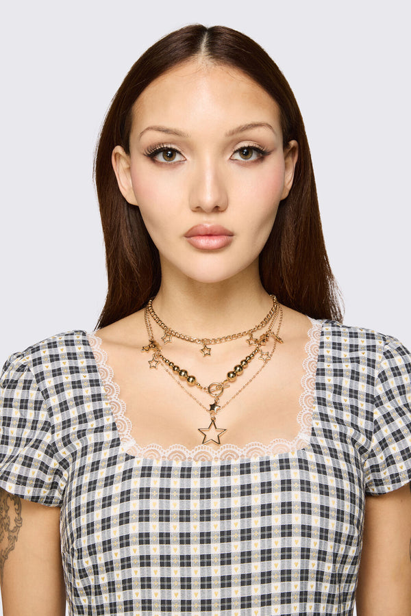 Dangerfield NZ - Gold Stars Layer Necklace - gold