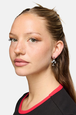 Dangerfield NZ - Cross Heart Earrings - silver