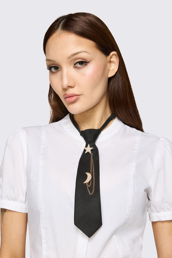 Dangerfield NZ - Celestial Charms Adj Neck Tie - black