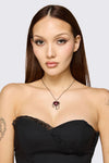 Dangerfield NZ - Heart Chain Goth Necklace - black-red