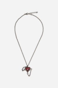 Dangerfield NZ - Heart Chain Goth Necklace - black-red
