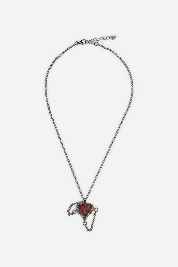 Dangerfield NZ - Heart Chain Goth Necklace - black-red
