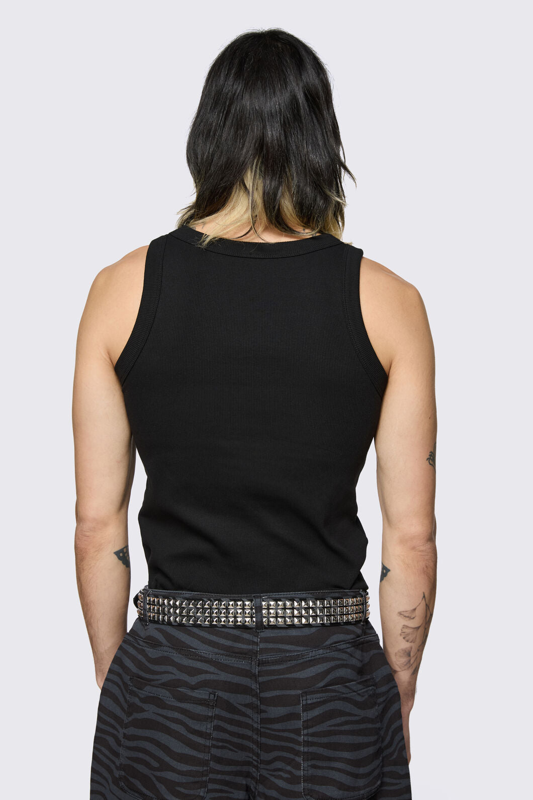 Dangerfield NZ - Untamed Stripe Stud Belt - black-grey