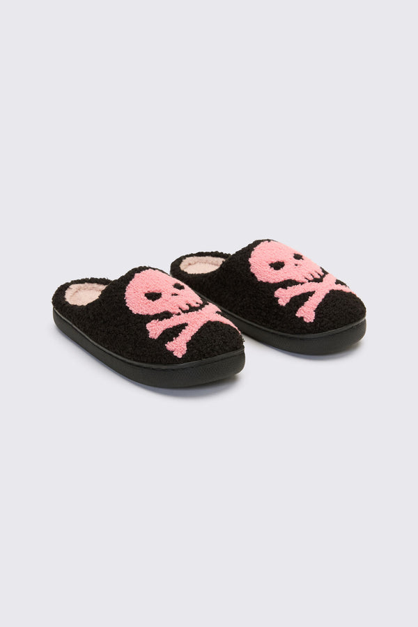 Dangerfield NZ - Skull & Crossbone Slippers - black-pink