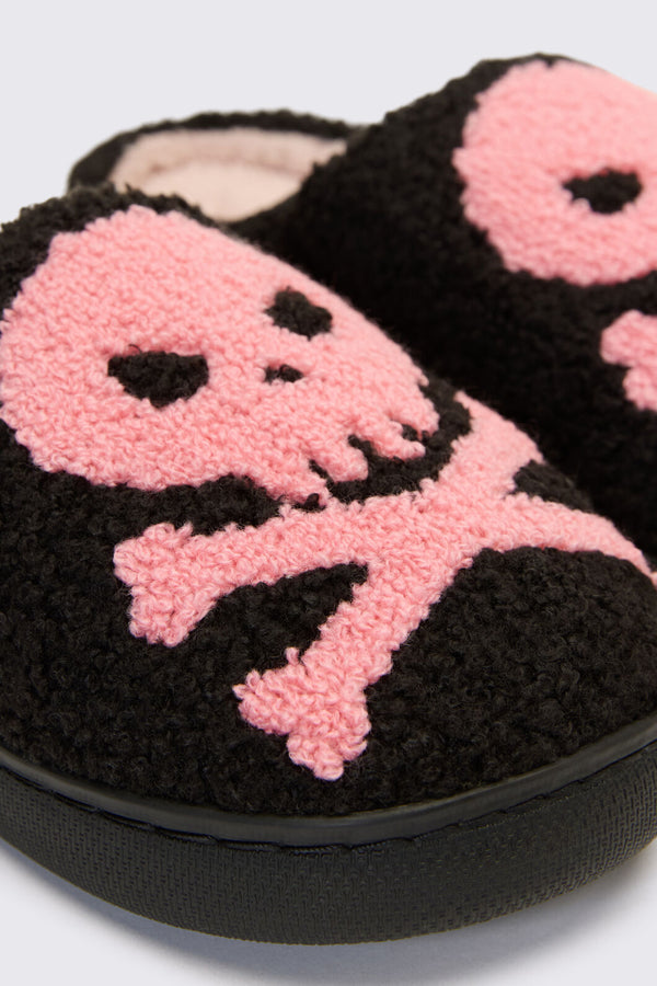 Dangerfield NZ - Skull & Crossbone Slippers - black-pink