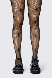 Dangerfield NZ - Spiders Fishnet Tights - black