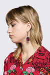 Dangerfield NZ - Red Stone Earrings - silver