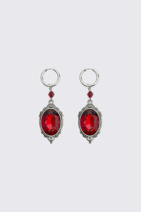 Dangerfield NZ - Red Stone Earrings - silver