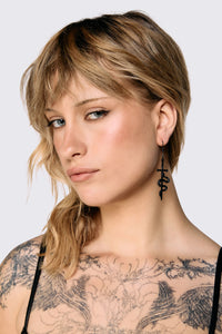 Dangerfield NZ - Snake Sword Earrings - black
