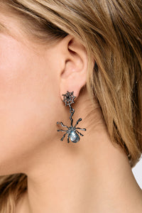 Dangerfield NZ - Spider & Web Earrings - gunmetal
