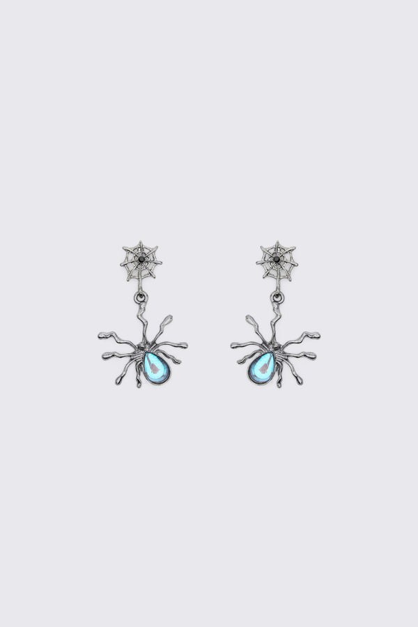 Dangerfield NZ - Spider & Web Earrings - gunmetal