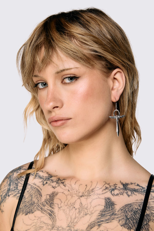 Dangerfield NZ - Bat Dagger Earrings - silver