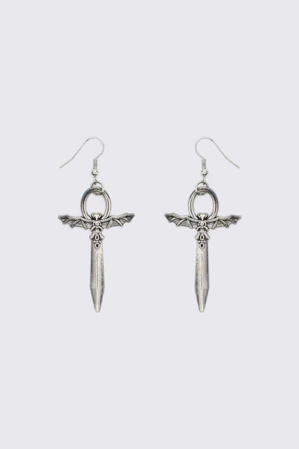 Dangerfield NZ - Bat Dagger Earrings - silver