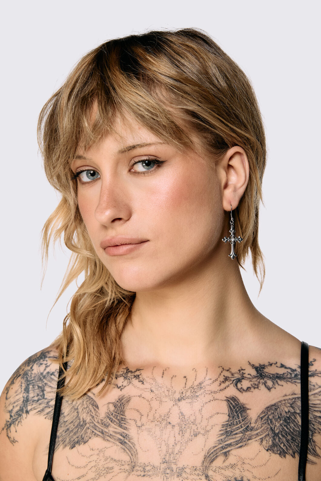 Dangerfield NZ - Crucifix Earrings - silver