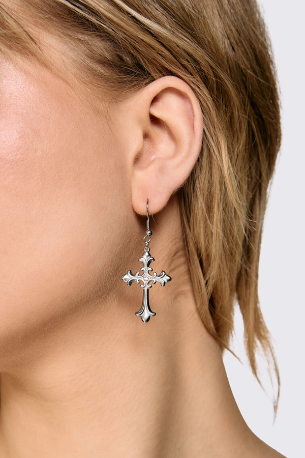 Dangerfield NZ - Crucifix Earrings - silver