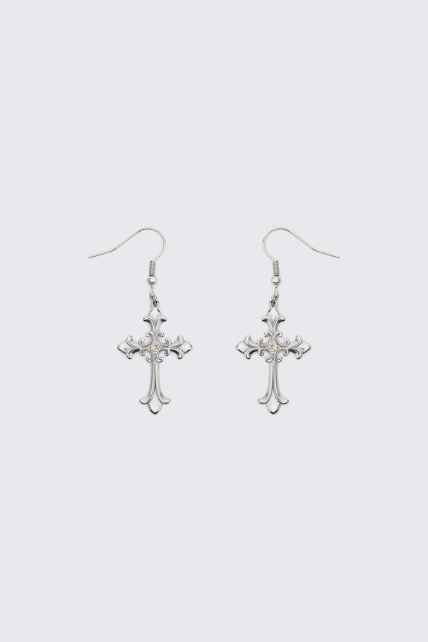 Dangerfield NZ - Crucifix Earrings - silver