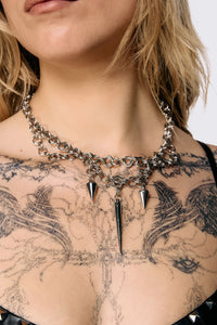 Dangerfield NZ - Chainmail Loop Drop Necklace - silver