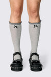 Dangerfield NZ - Long Frill Bow Socks - grey