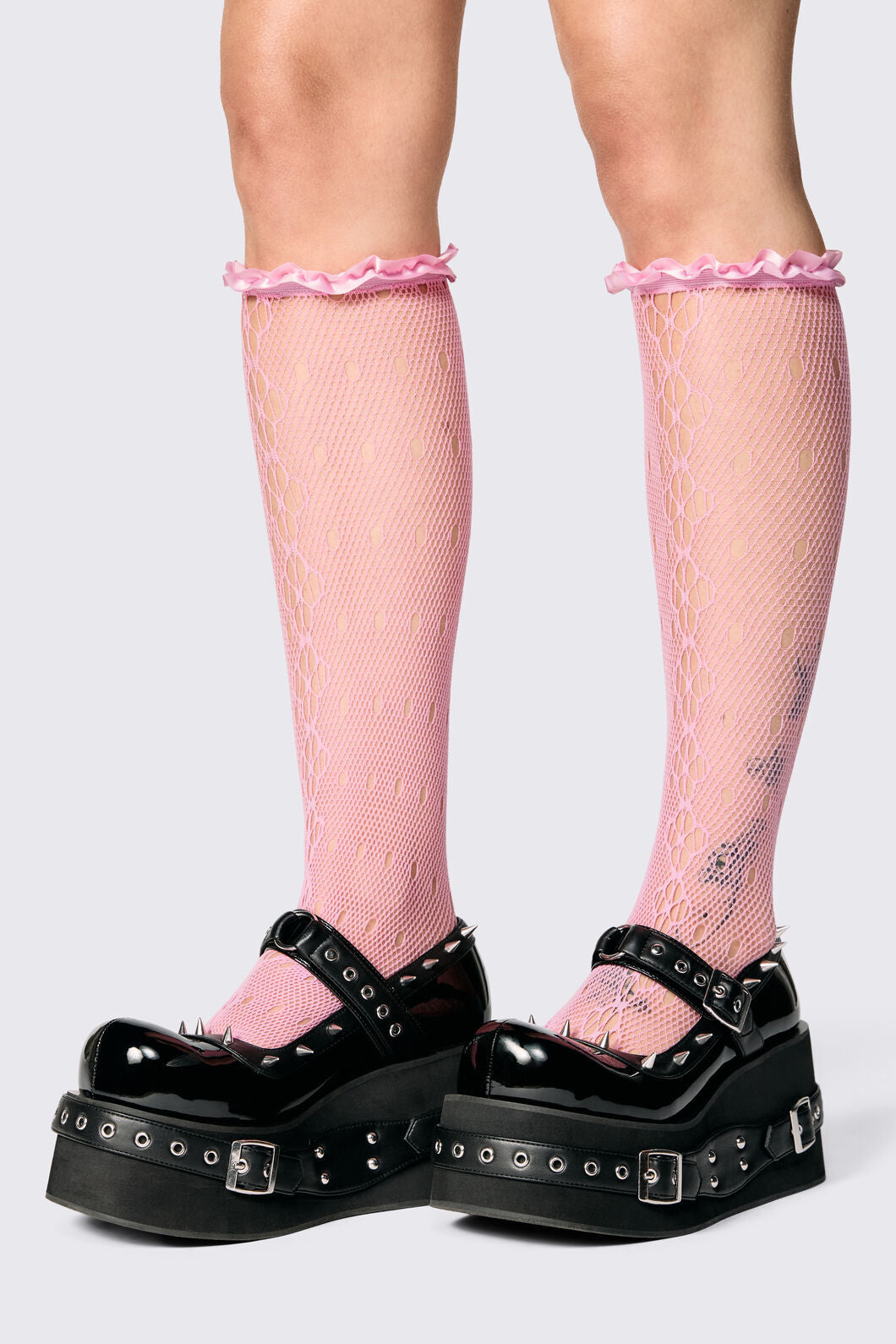 Dangerfield NZ - Long Lace & Satin Socks - pink
