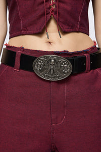 Dangerfield NZ - Skull Moth Buckle Belt - black