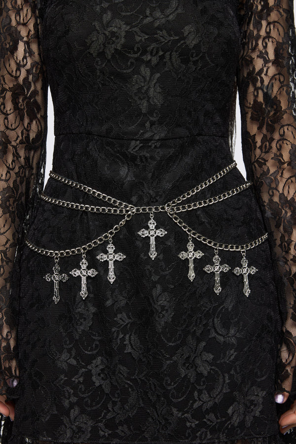 Dangerfield NZ - Crucifix Chain Belt - silver