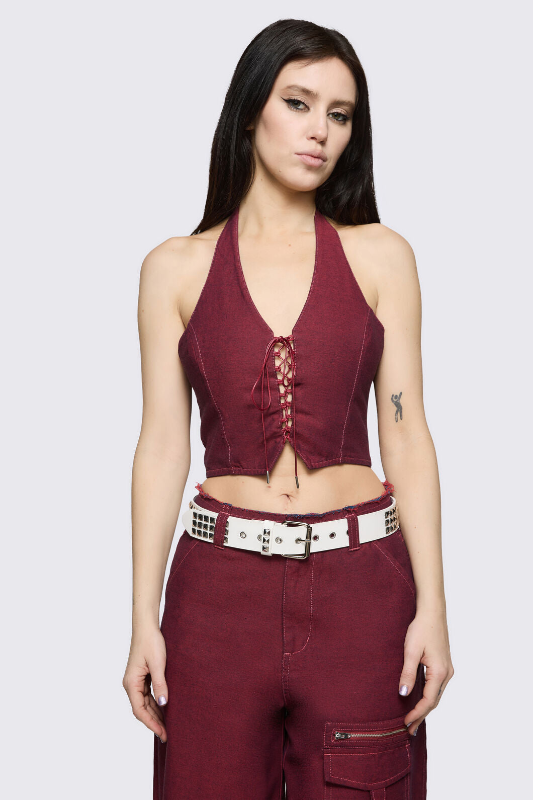 Dangerfield NZ - White Pyramid Stud Belt - white