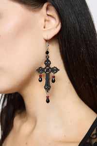 Dangerfield NZ - Black Cross Bead Earrings - black