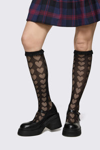 Dangerfield NZ - Black Heart Lace Socks - black