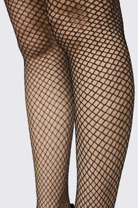 Dangerfield NZ - Silver Glitter Fishnet Tights - black