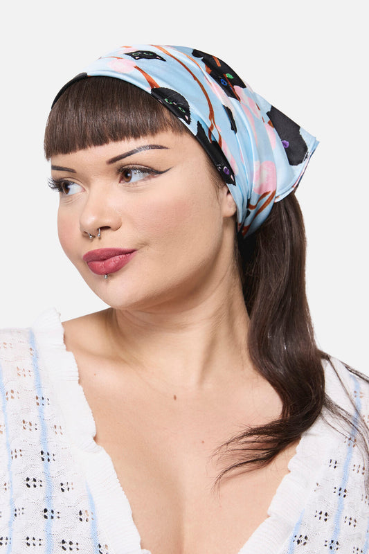 Dangerfield NZ - Pussy Willow Satin Scarf - blue