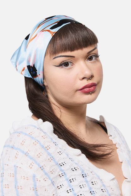 Dangerfield NZ - Pussy Willow Satin Scarf - blue