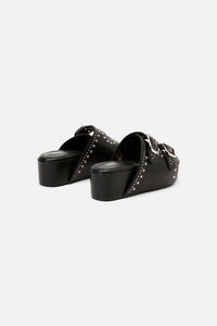 Dangerfield NZ - Stud Buckle Slide Sandals - black