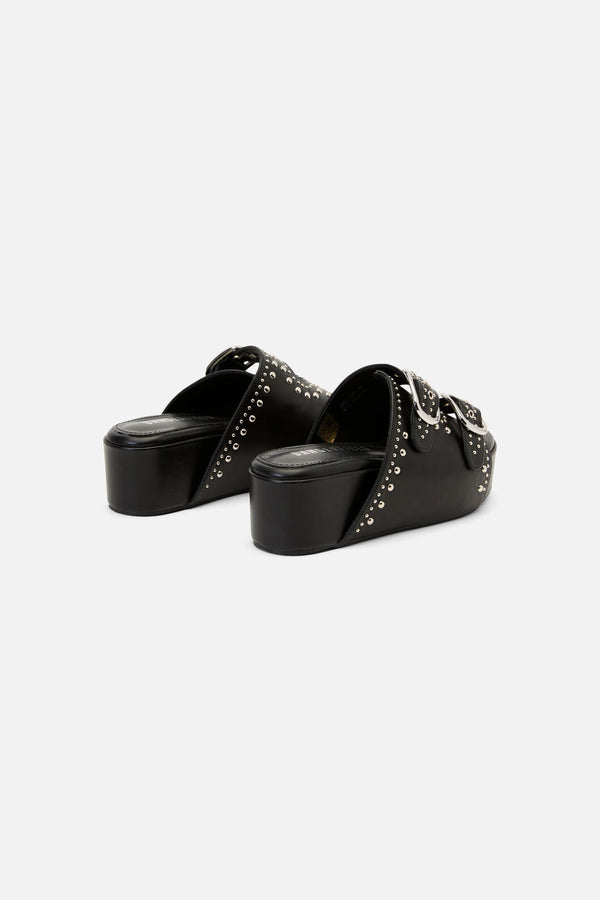 Dangerfield NZ - Stud Buckle Slide Sandals - black