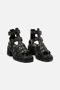 Dangerfield NZ - Studs Strap Platform Sandals - black
