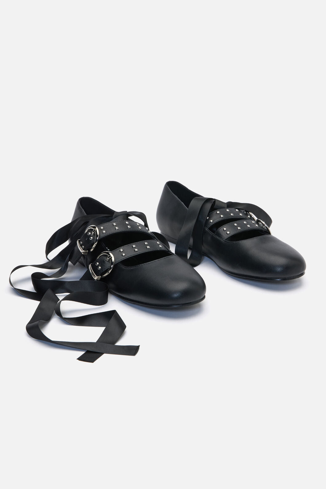 Dangerfield NZ - Removable Tie Stud Ballet Shoe - black