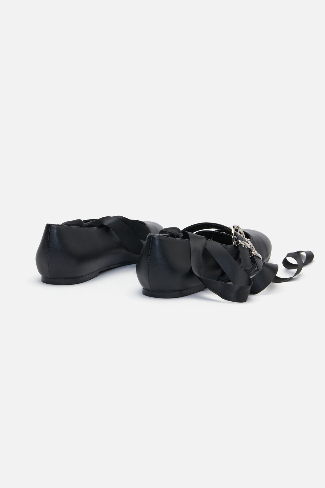Dangerfield NZ - Removable Tie Stud Ballet Shoe - black