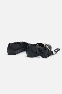 Dangerfield NZ - Removable Tie Stud Ballet Shoe - black