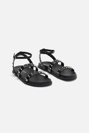 Dangerfield NZ - Stud Ankle Strap Sandal - black