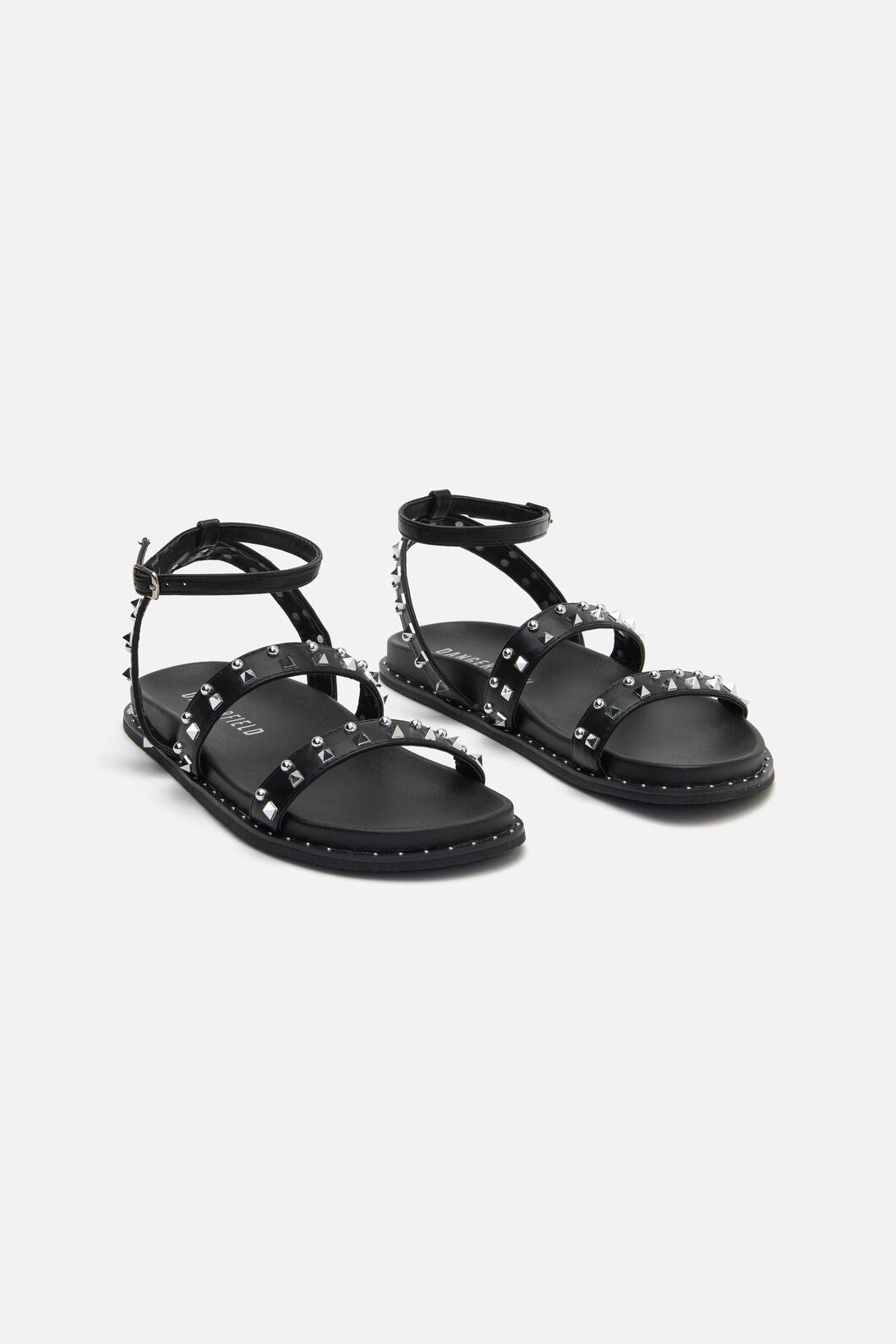 Dangerfield NZ - Stud Ankle Strap Sandal - black