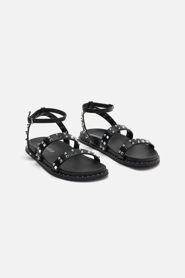 Dangerfield NZ - Stud Ankle Strap Sandal - black