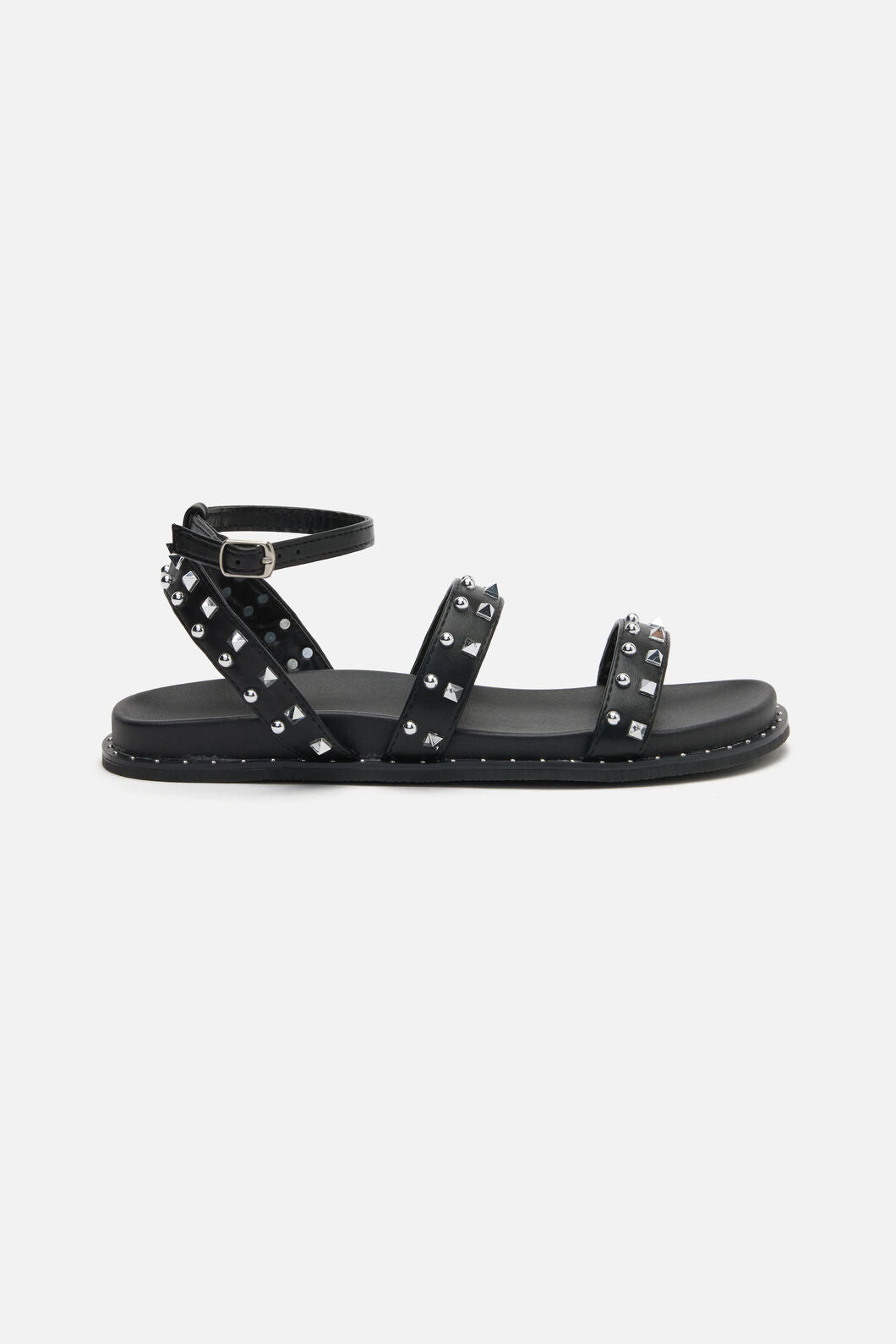 Dangerfield NZ - Stud Ankle Strap Sandal - black