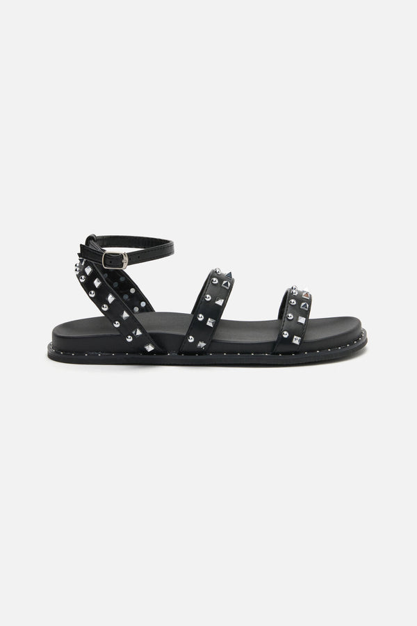 Dangerfield NZ - Stud Ankle Strap Sandal - black